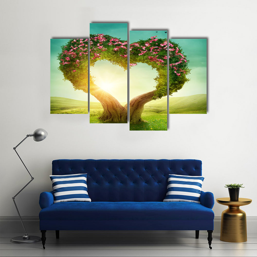 When The Trees Make A Heart In The Meadow Multi Panel Canvas Wall Art