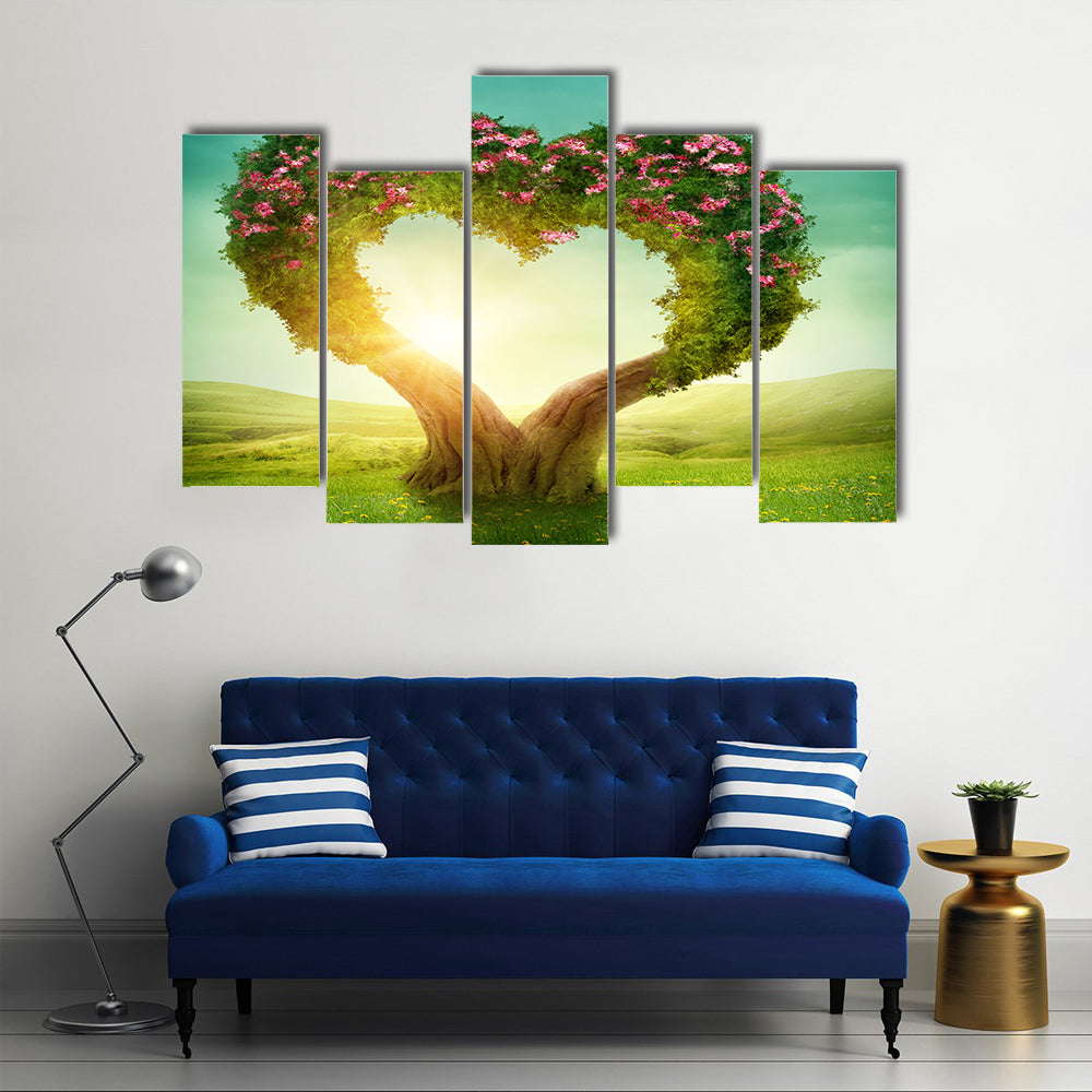 When The Trees Make A Heart In The Meadow Multi Panel Canvas Wall Art