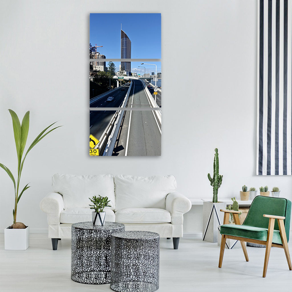 highway city cod brisbane urban Vertical Canvas Wall Art