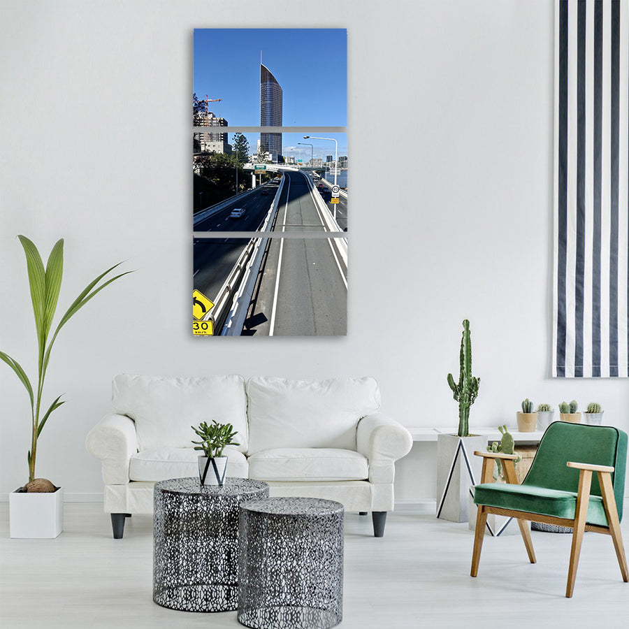 highway city cod brisbane urban Vertical Canvas Wall Art