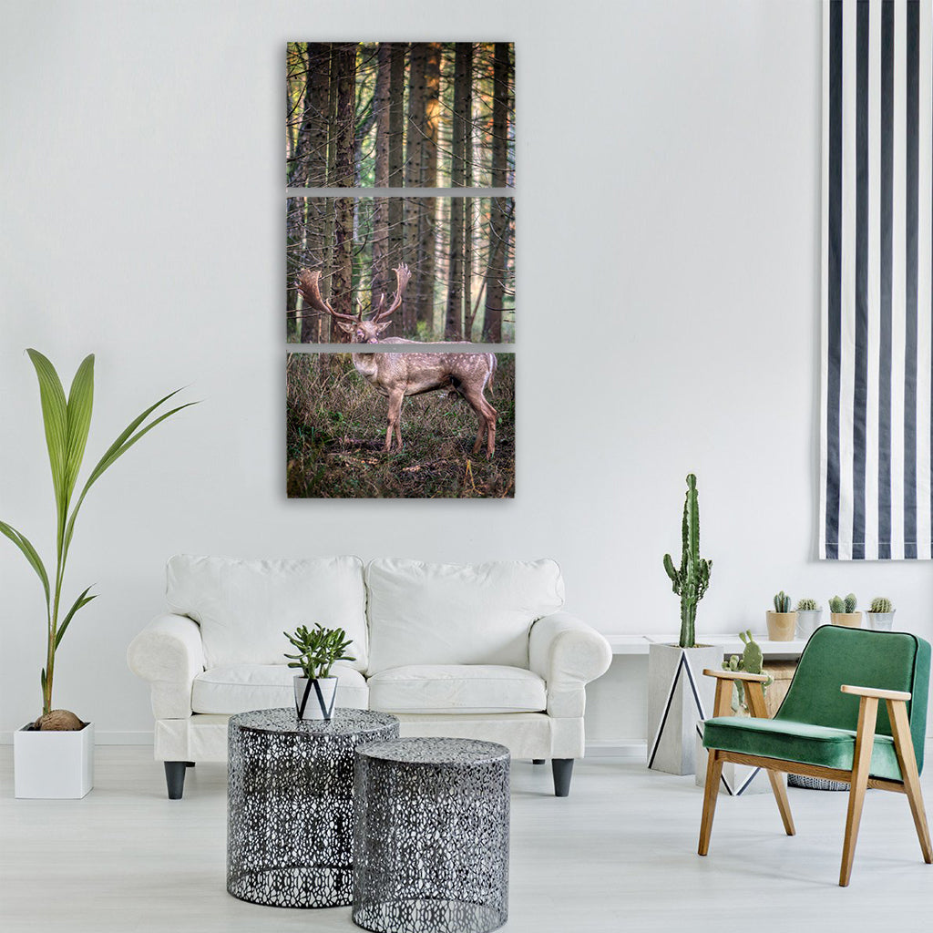 hirsch forest nature animal Vertical Canvas Wall Art