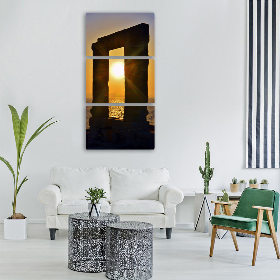 holiday greece sunset summer Vertical Canvas Wall Art