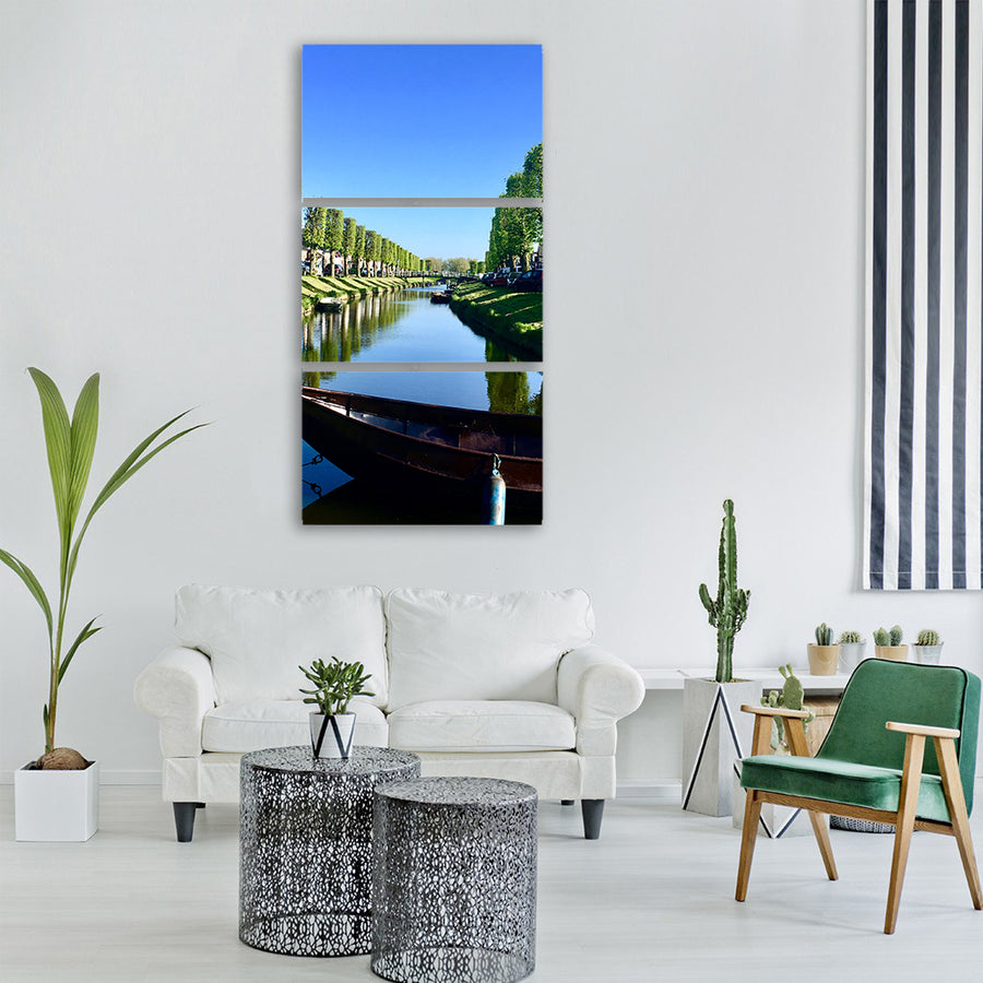holland netherlands river avenue Vertical Canvas Wall Art