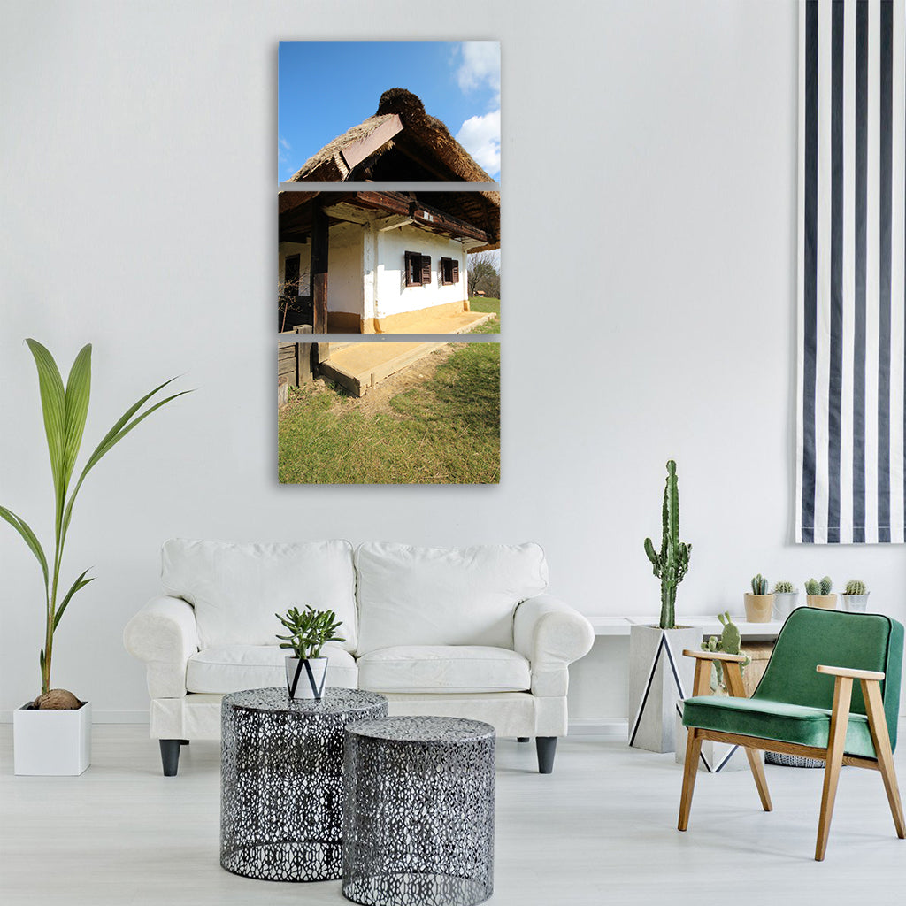house architecture village folk Vertical Canvas Wall Art