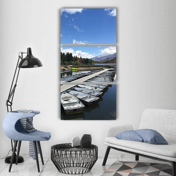 Hume lake sunrise run runner Vertical Canvas Wall Art