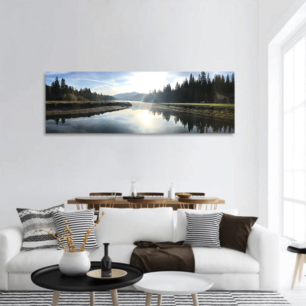 Hume Lake Sunrise Running Panoramic Canvas Wall Art