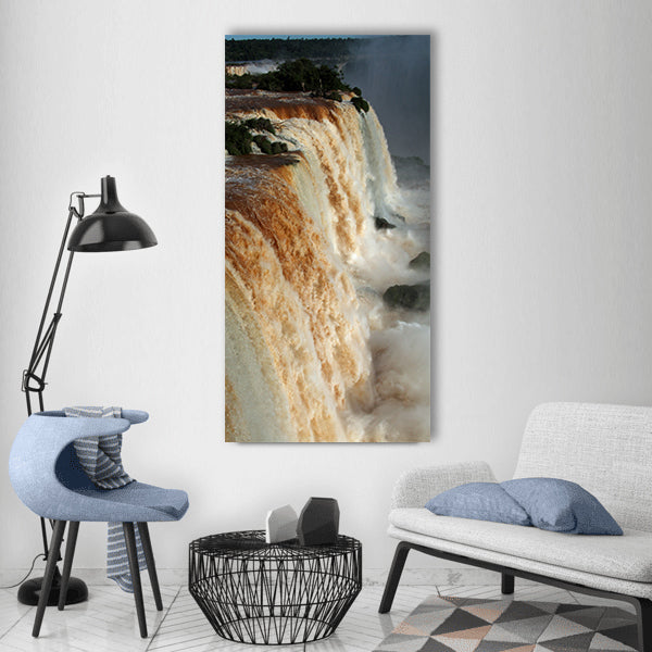 Iguazu falls waterfalls brasil Vertical Canvas Wall Art