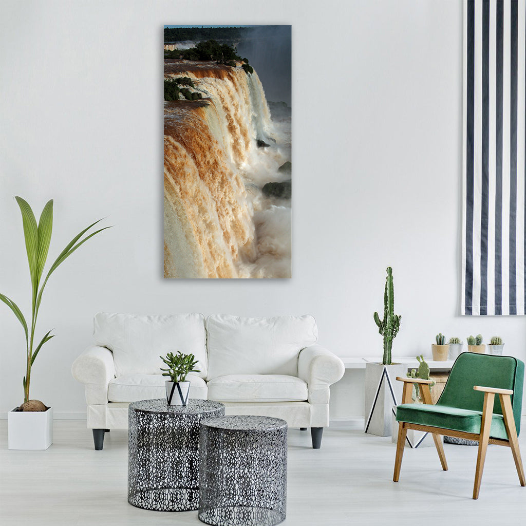 iguazu falls waterfalls brasil Vertical Canvas Wall Art