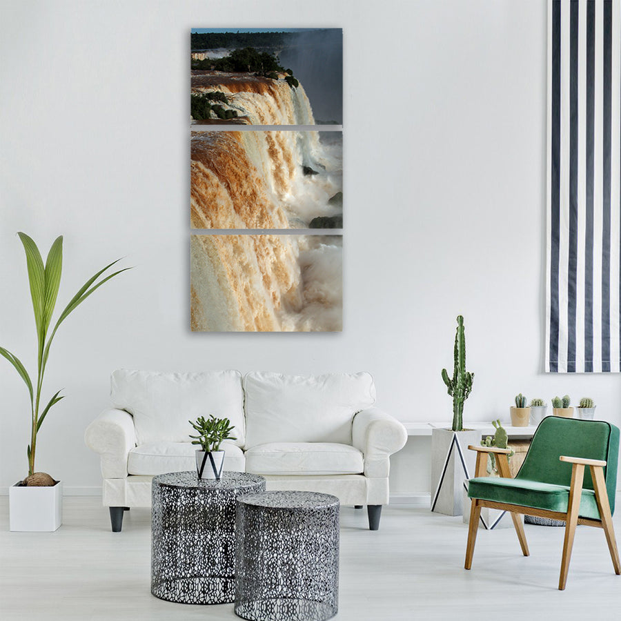 iguazu falls waterfalls brasil Vertical Canvas Wall Art