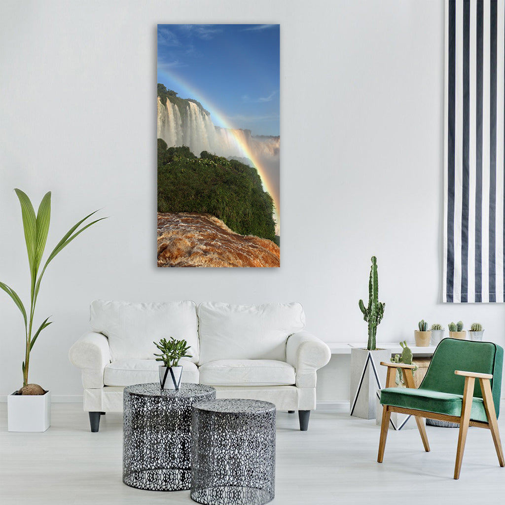 iguazu falls waterfalls brasil Vertical Canvas Wall Art