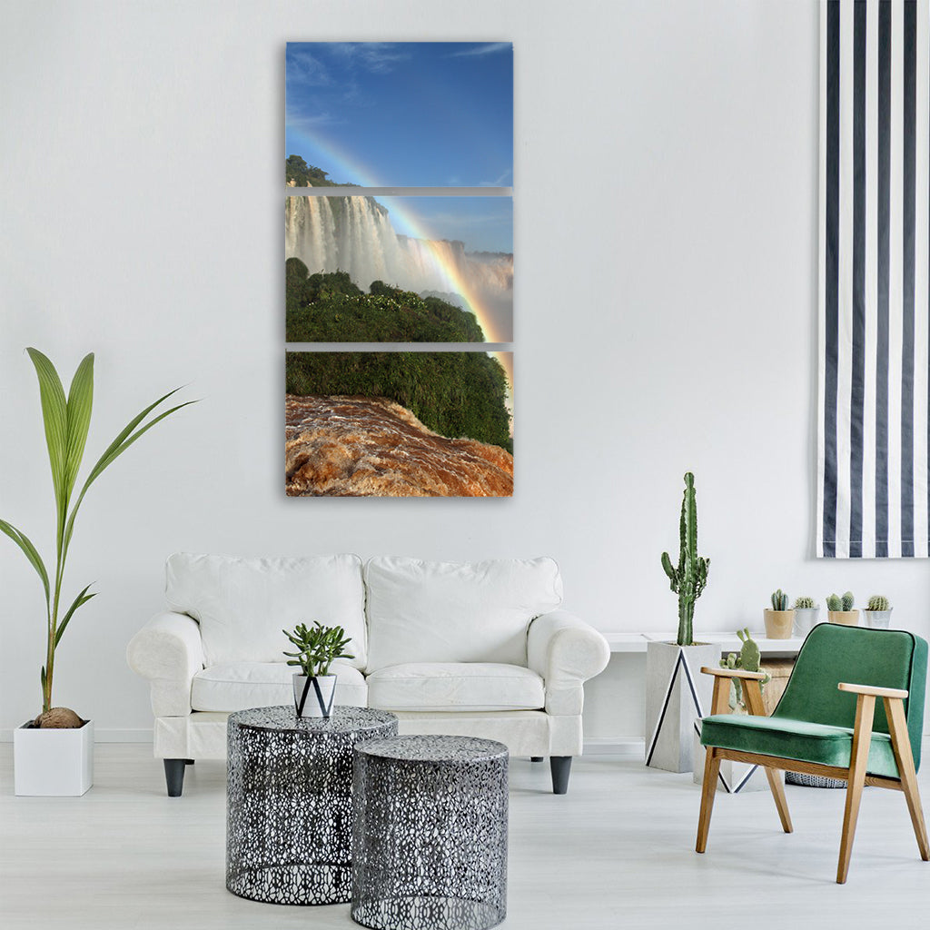 iguazu falls waterfalls brasil Vertical Canvas Wall Art