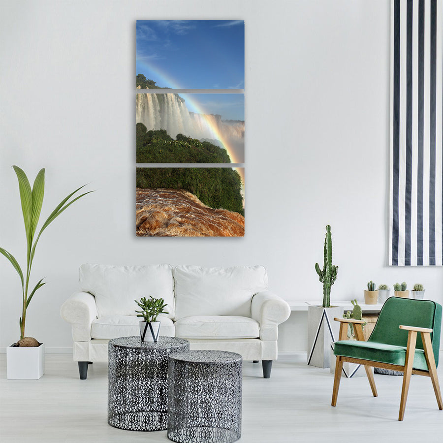 iguazu falls waterfalls brasil Vertical Canvas Wall Art
