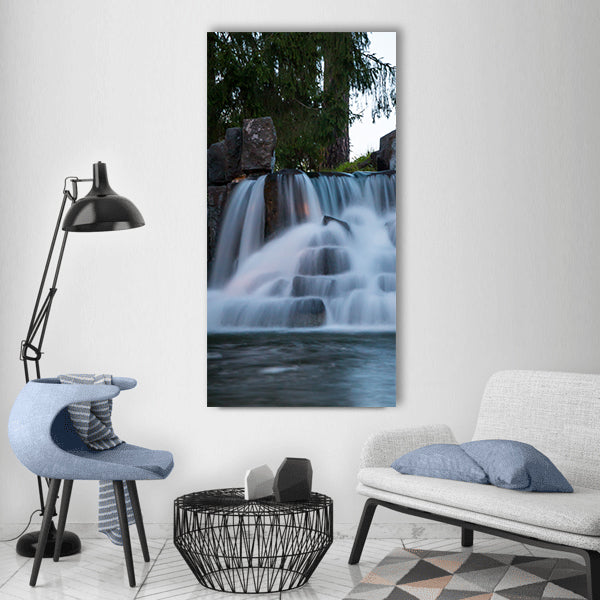 Imatra finnish water flow Vertical Canvas Wall Art