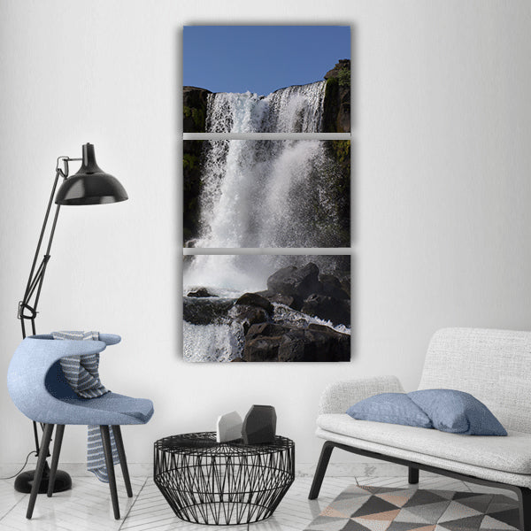 þingvellir iceland landscape wass Vertical Canvas Wall Art