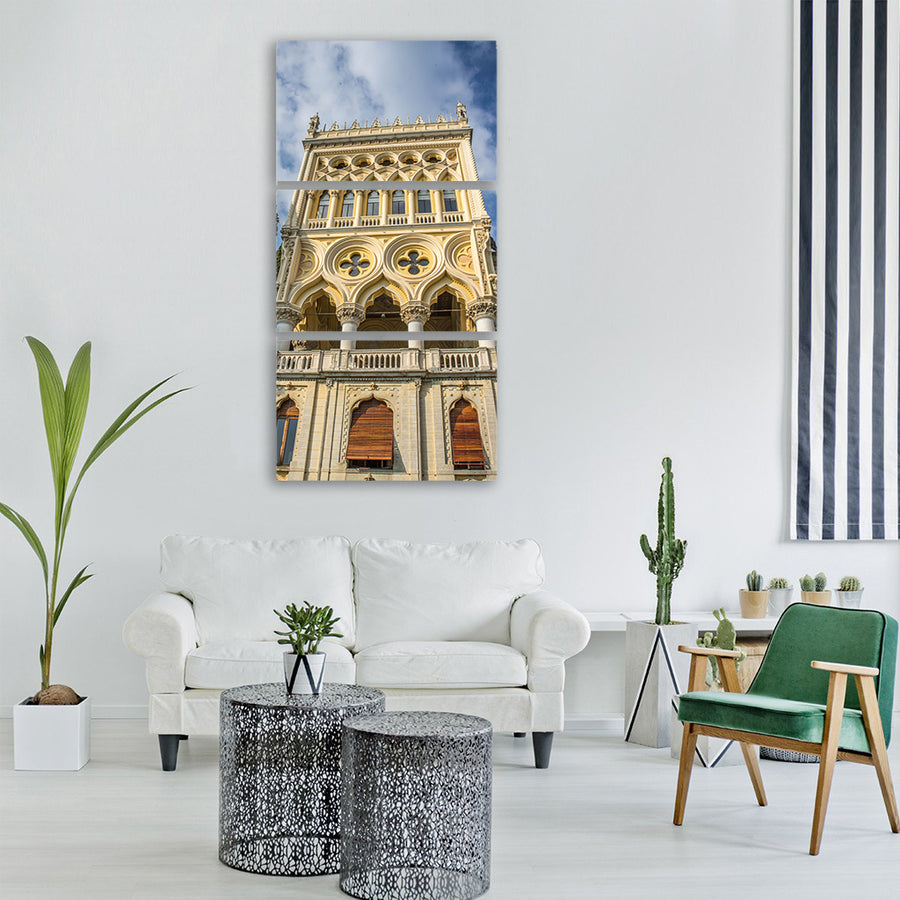 isola del garda tower lake garda Vertical Canvas Wall Art