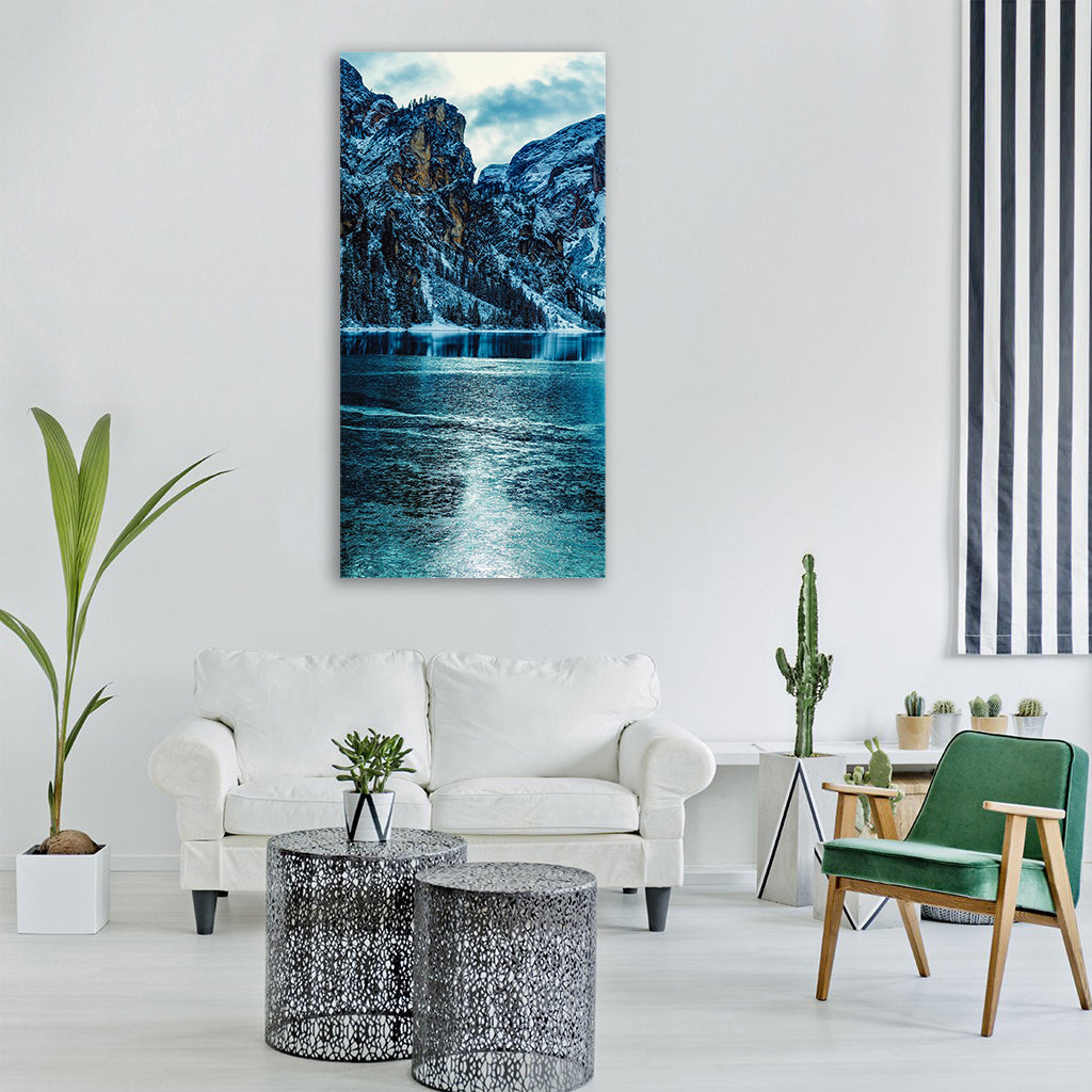italy landscape mountains snow Vertical Canvas Wall Art