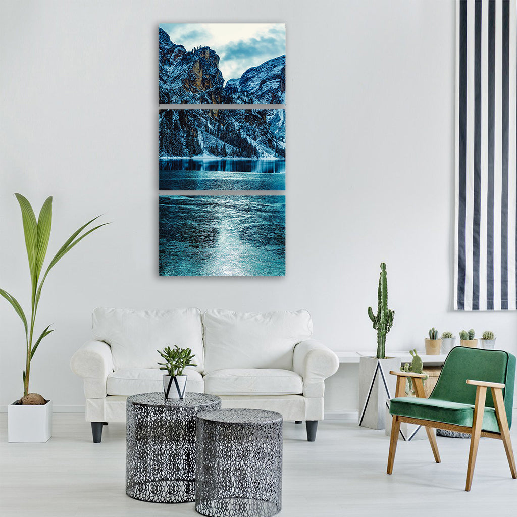 italy landscape mountains snow Vertical Canvas Wall Art