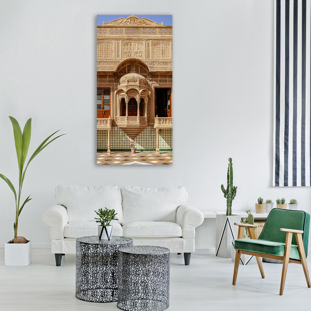 jaisalmer house building india Vertical Canvas Wall Art