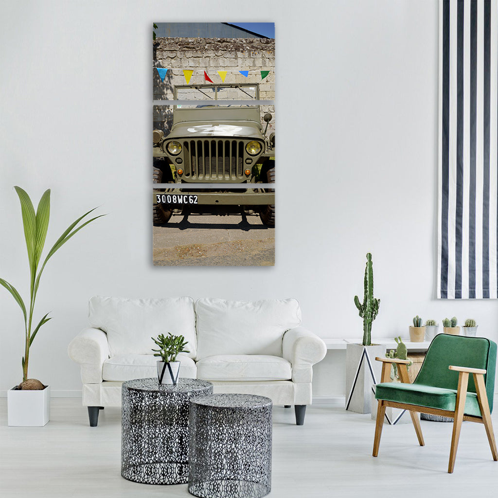 jeep willys vehicle military car Vertical Canvas Wall Art