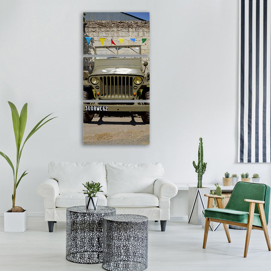 jeep willys vehicle military car Vertical Canvas Wall Art