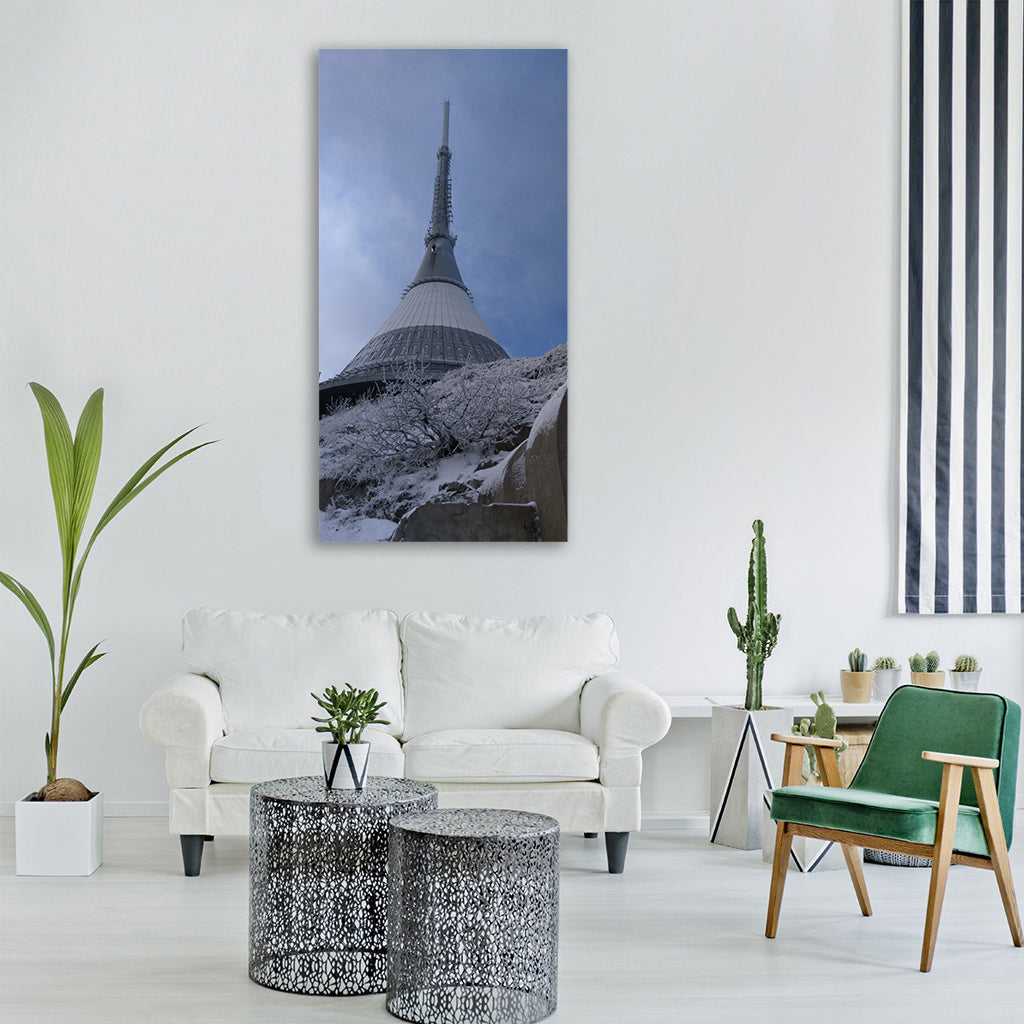 ještěd winter snow landscape view Vertical Canvas Wall Art