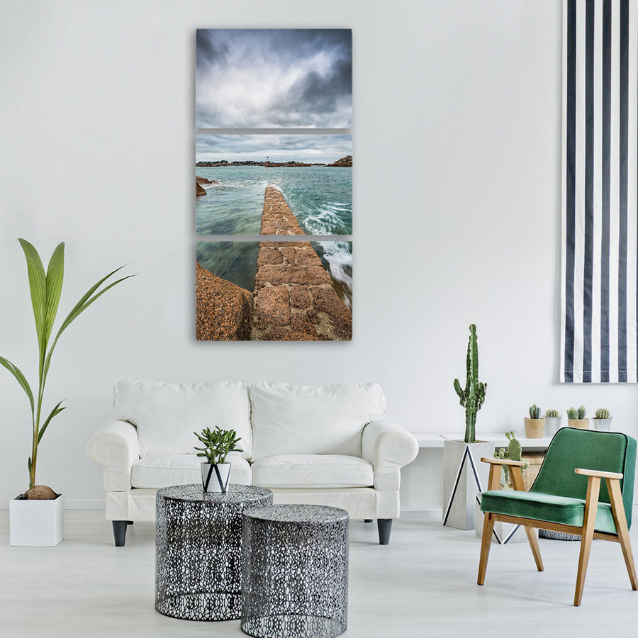 jetty sea seaside ocean atlantic Vertical Canvas Wall Art