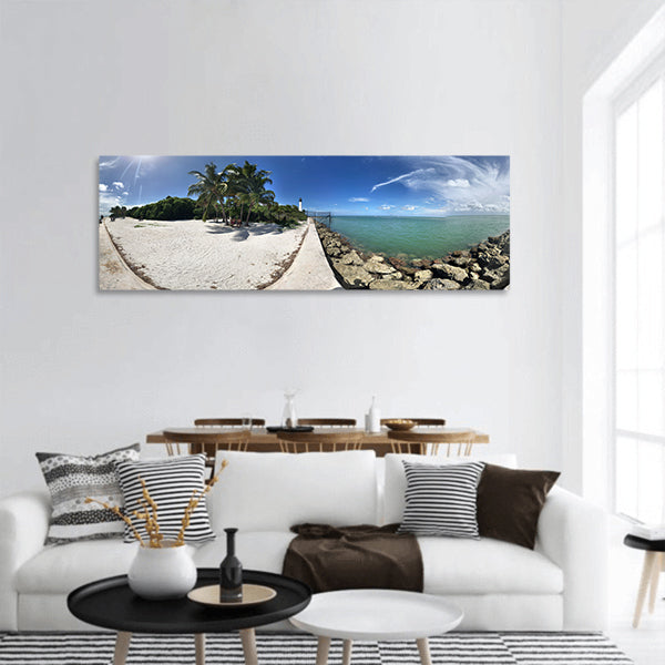 Key Biscayne Beach Nature Sea Panoramic Canvas Wall Art