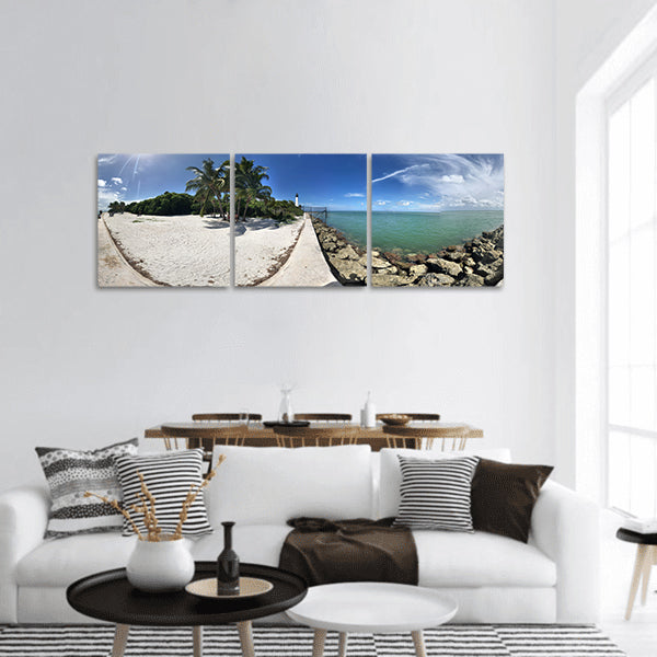 Key Biscayne Beach Nature Sea Panoramic Canvas Wall Art