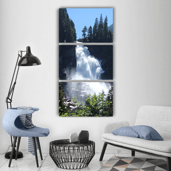 Krimml waterfall alps austria Vertical Canvas Wall Art