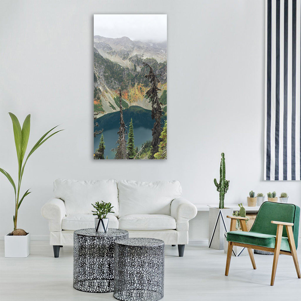 lake mountain mountain lake nature Vertical Canvas Wall Art