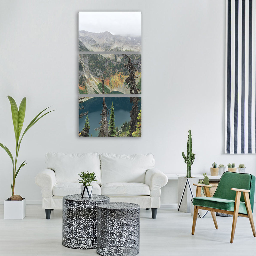 lake mountain mountain lake nature Vertical Canvas Wall Art