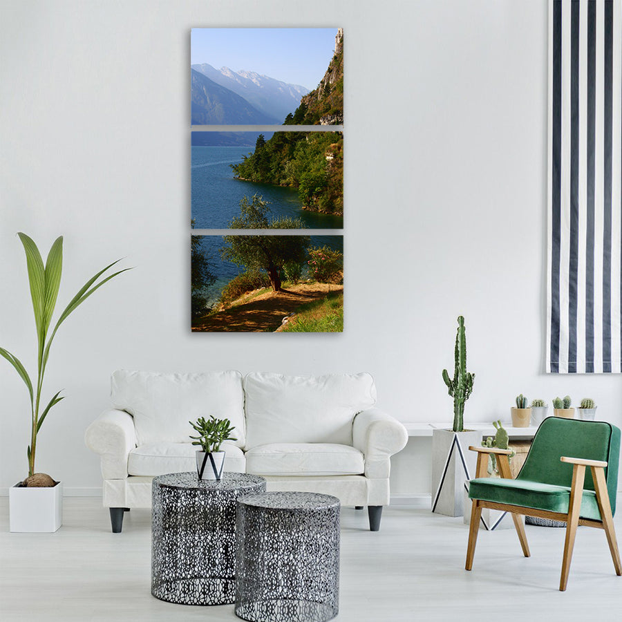 lake garda italy limone sul garde Vertical Canvas Wall Art