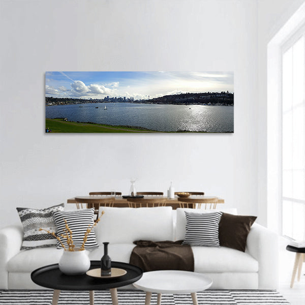 Lake View City Seattle USA Panoramic Canvas Wall Art