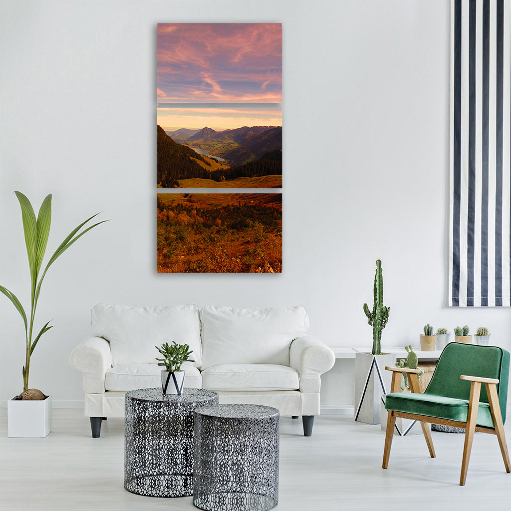 landscape autumn mountains trees Vertical Canvas Wall Art