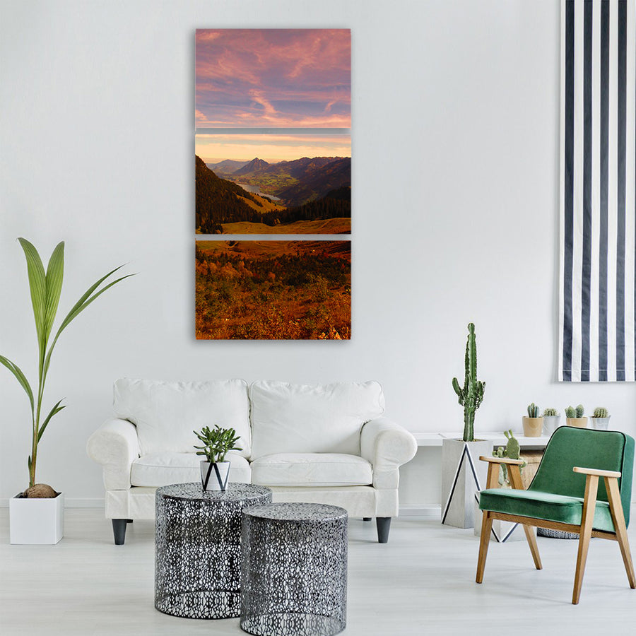 landscape autumn mountains trees Vertical Canvas Wall Art