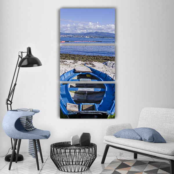 Landscape barca sea boats boat Vertical Canvas Wall Art