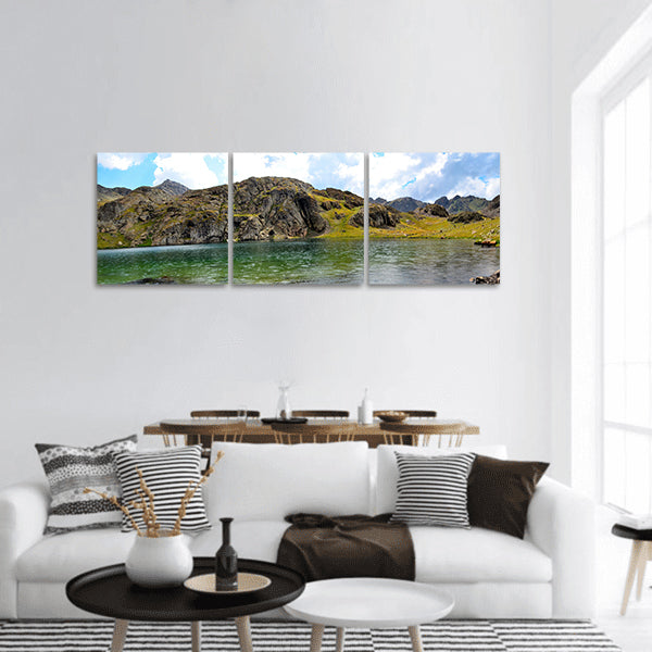Landscape Mountain Clouds Green Panoramic Canvas Wall Art