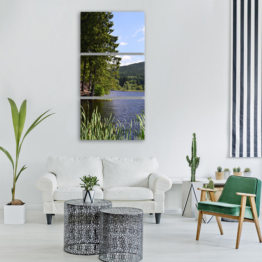 landscape reservoir lake nature Vertical Canvas Wall Art
