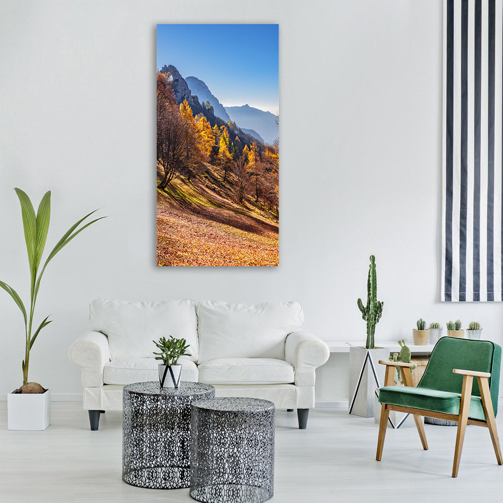 landscape mountains autumn mood Vertical Canvas Wall Art
