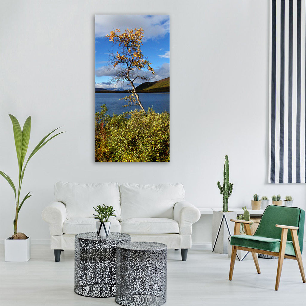 lapland finnish nature autumn Vertical Canvas Wall Art