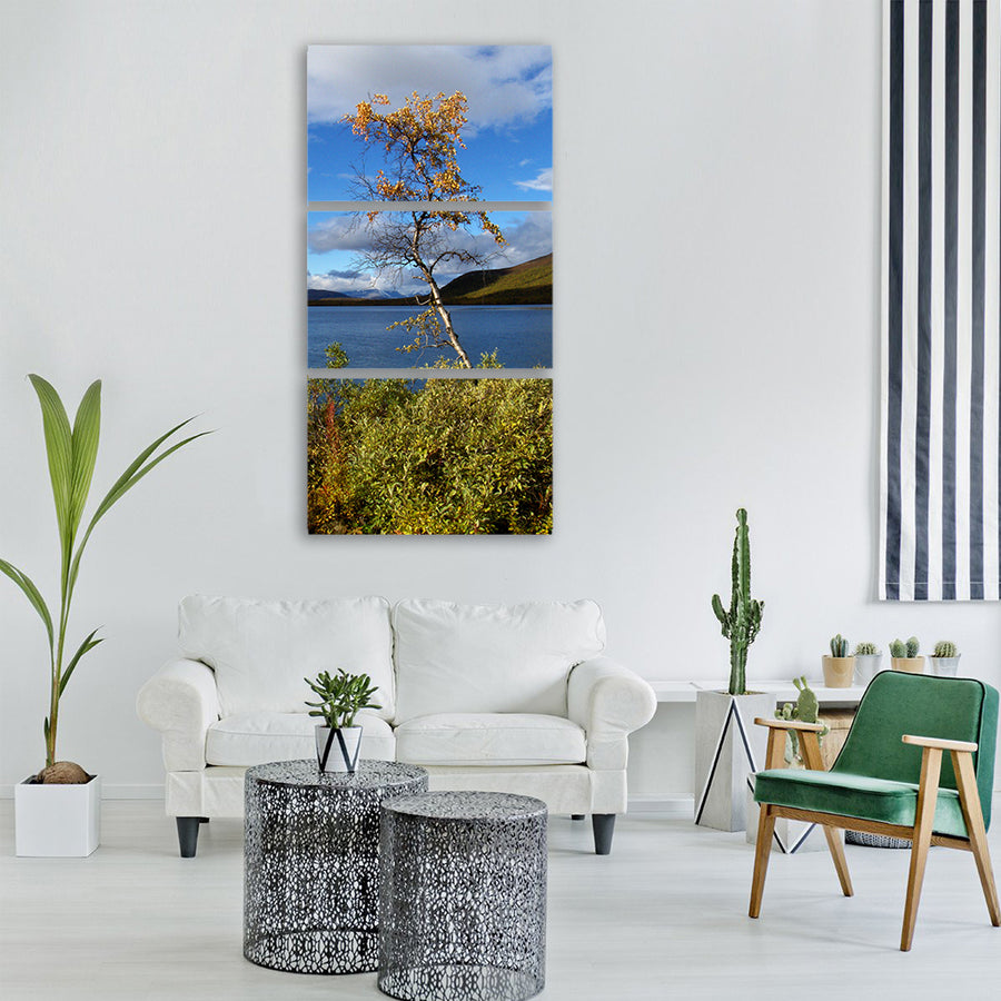 lapland finnish nature autumn Vertical Canvas Wall Art