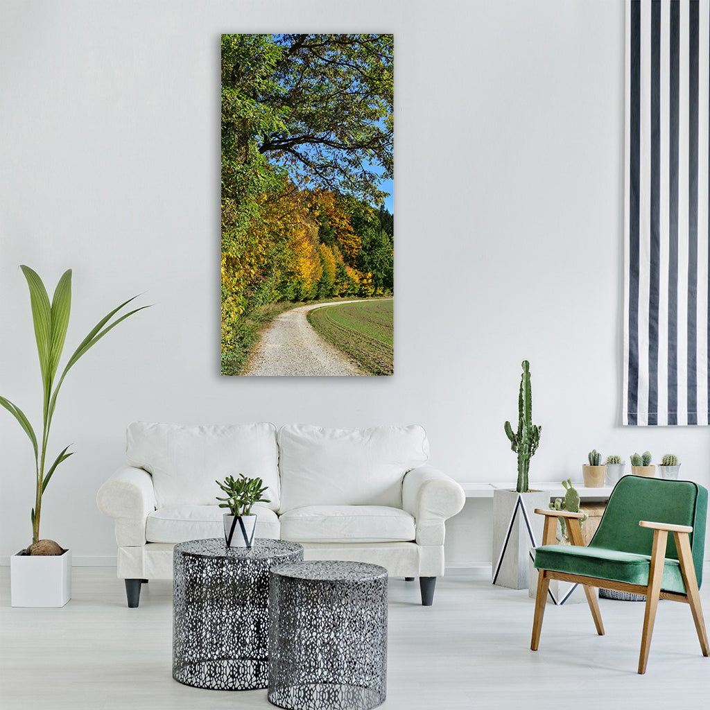 leaves deciduous tree autumn forest Vertical Canvas Wall Art