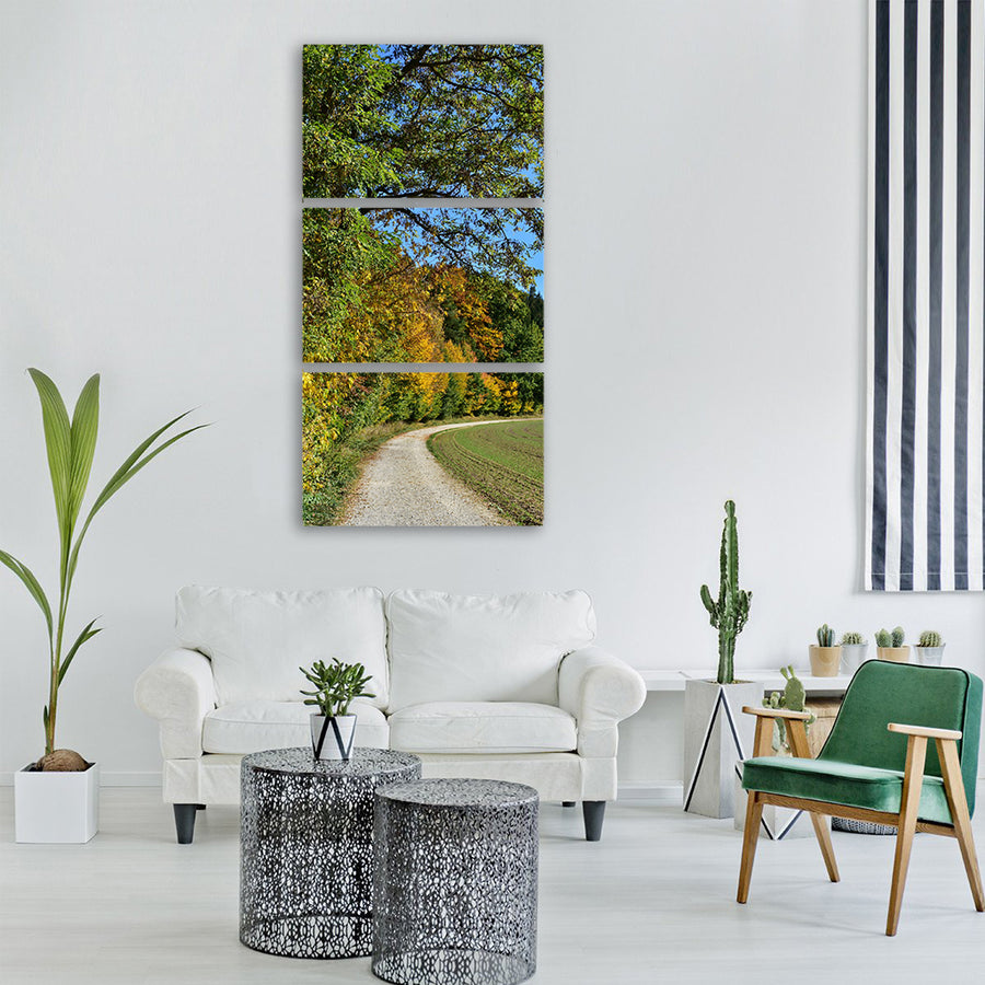 leaves deciduous tree autumn forest Vertical Canvas Wall Art