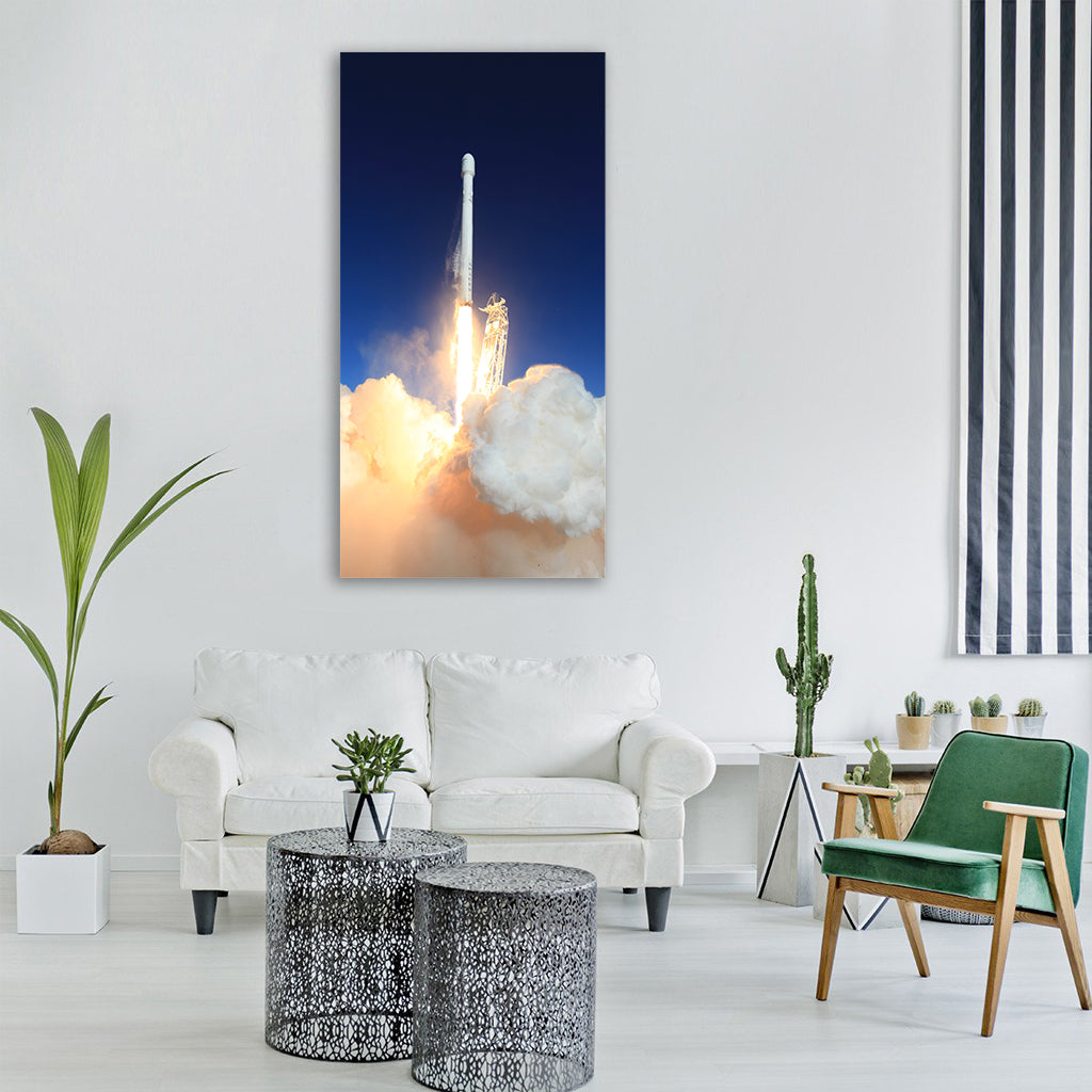 Lift off rocket launch spacex Vertical Canvas Wall Art