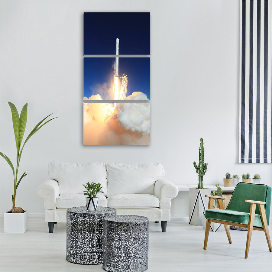 Lift off rocket launch spacex Vertical Canvas Wall Art