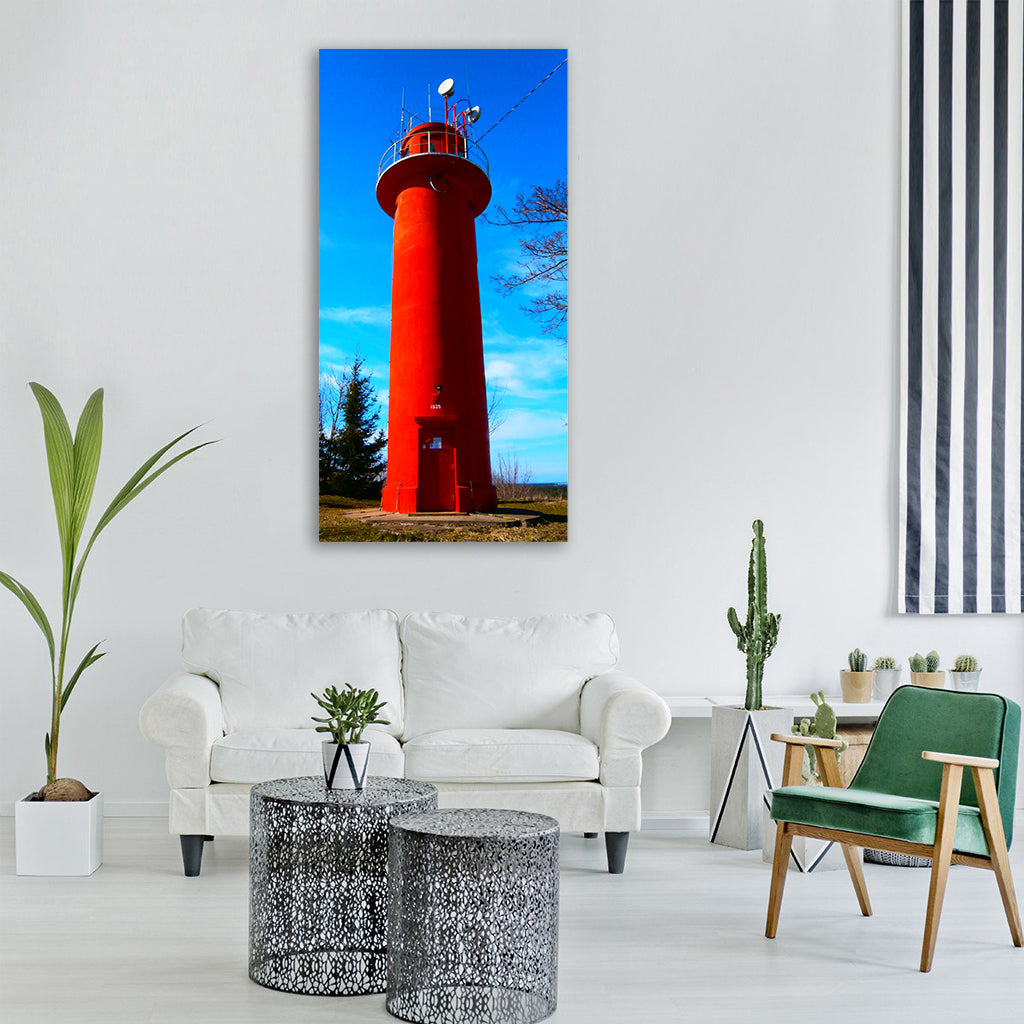 lighthouse sky spring beacon coast Vertical Canvas Wall Art