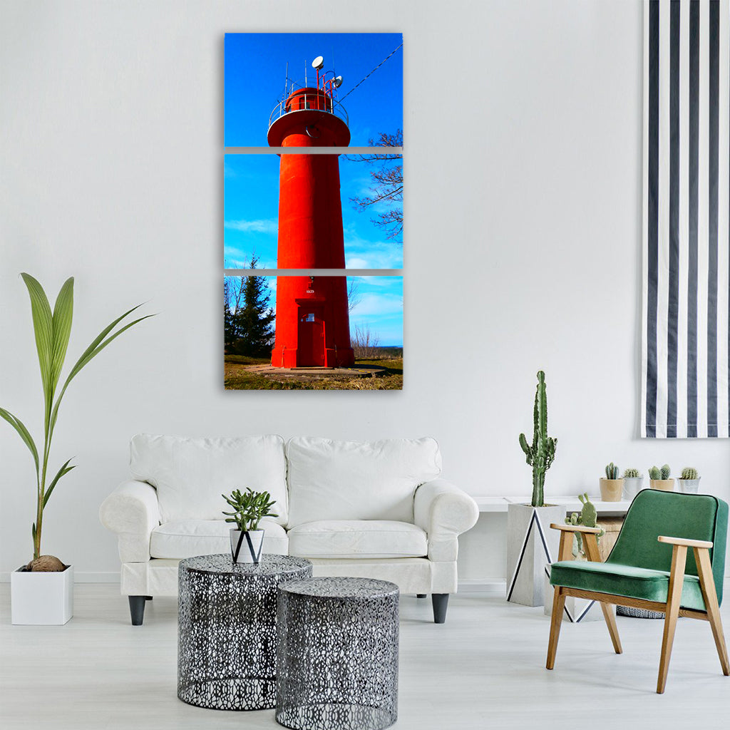lighthouse sky spring beacon coast Vertical Canvas Wall Art