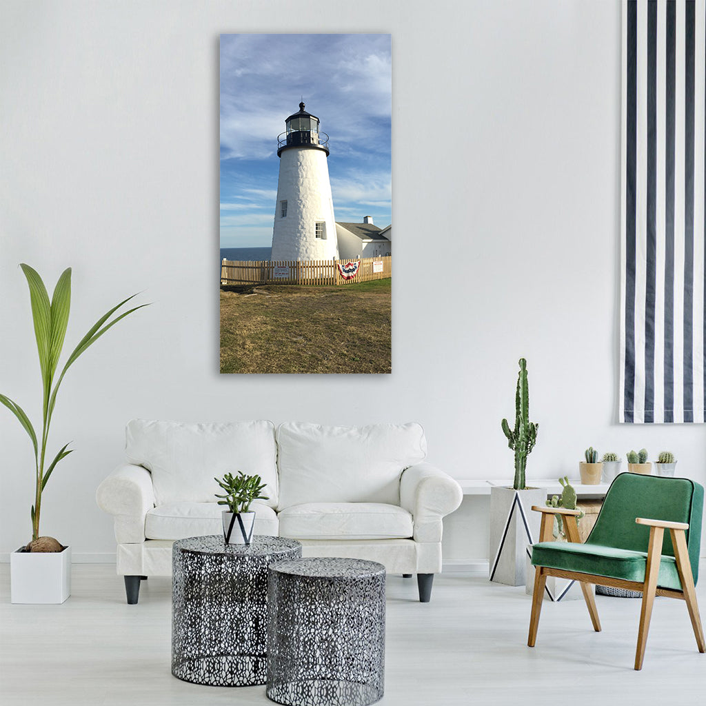 lighthouse ocean sea coast sky Vertical Canvas Wall Art