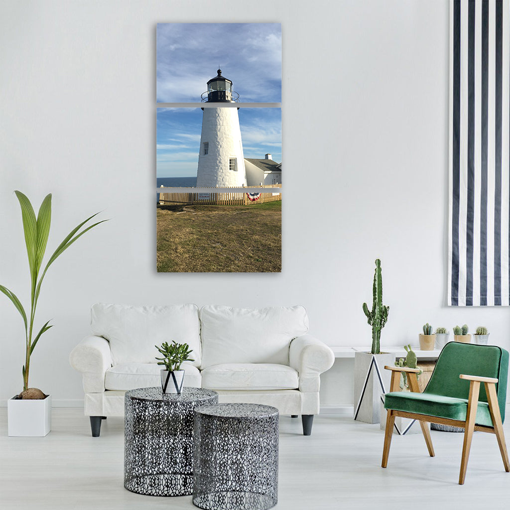 lighthouse ocean sea coast sky Vertical Canvas Wall Art