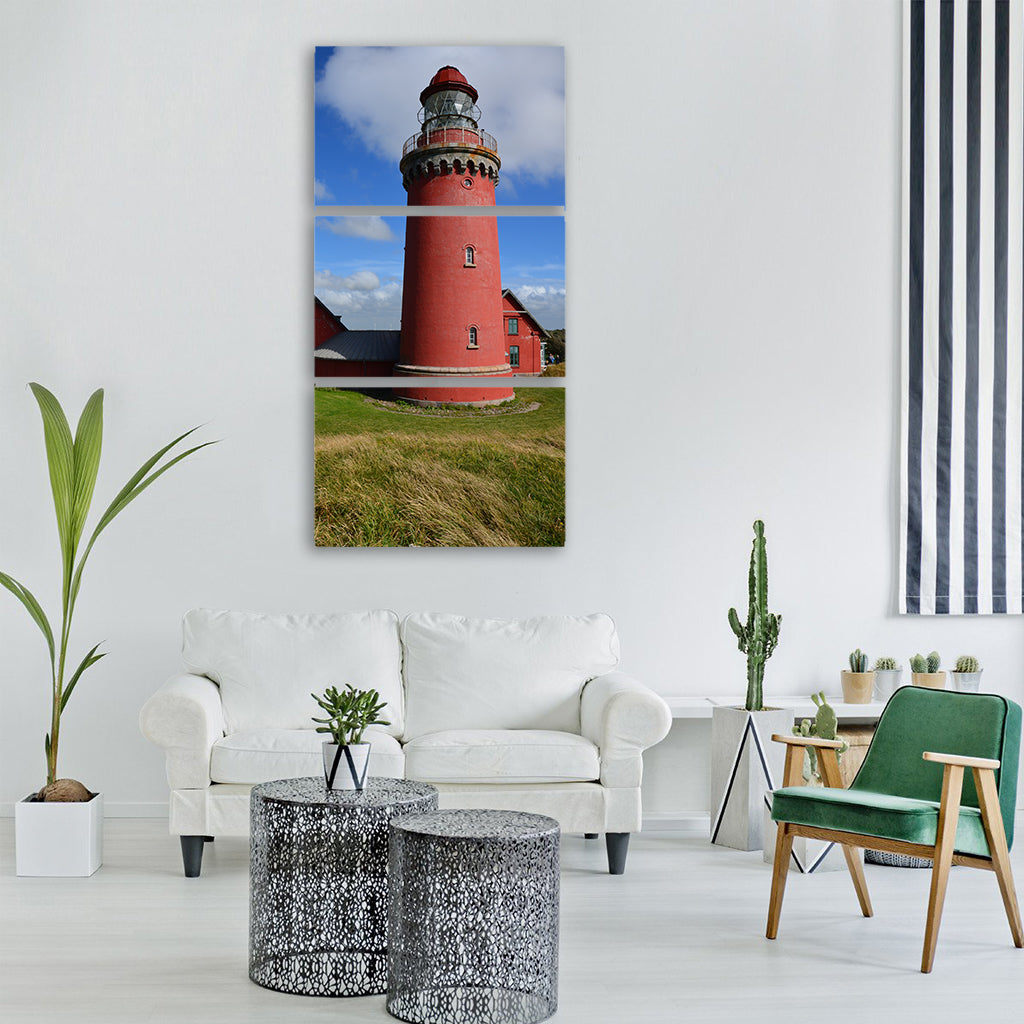 lighthouse north sea denmark coast Vertical Canvas Wall Art